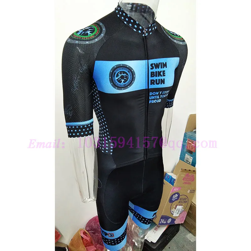 Cycling Triathlon Blue Skinsuits Custom Bicycle Speedsuit Bike Tri Suit Body Wear Set One Piece  Jumpsuit Power Band Triatlon