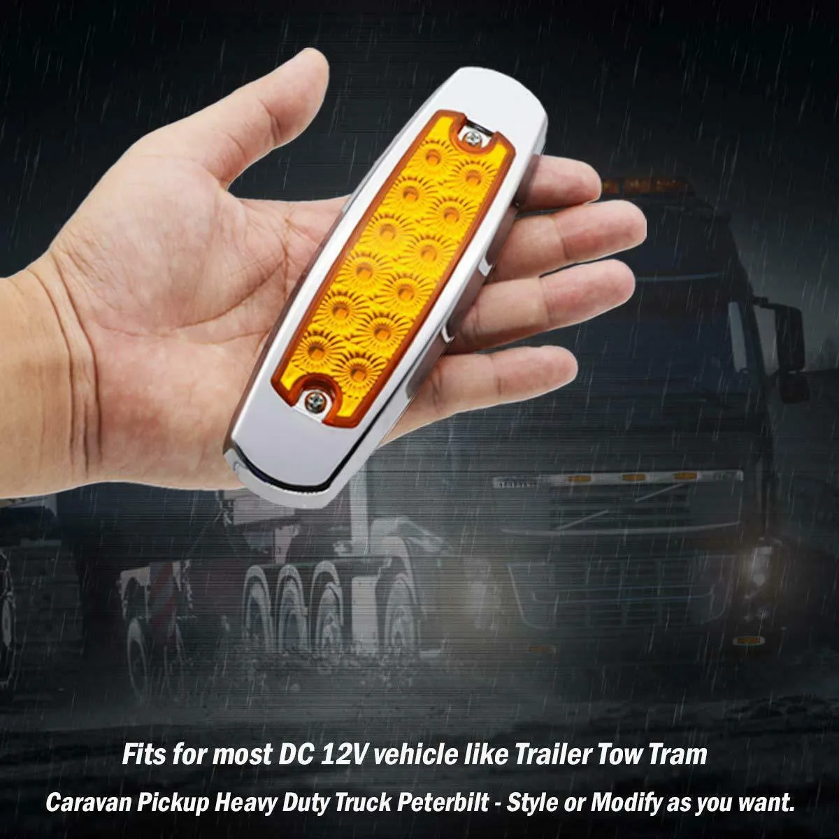 

4Pcs Durable 12V Car LED Side Marker Lights For Trailer Trucks Caravan Side Clearance Marker Light Lamp Led Lorry Amber Red
