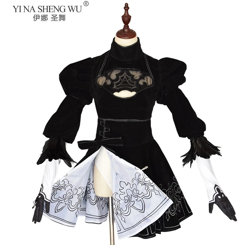 

2B Sexy Cosplay Clothing Nire Automatas Cosplay Costumes Women Anime Outfit Set Fancy Halloween Girls Party Black Dress 8pcs Set
