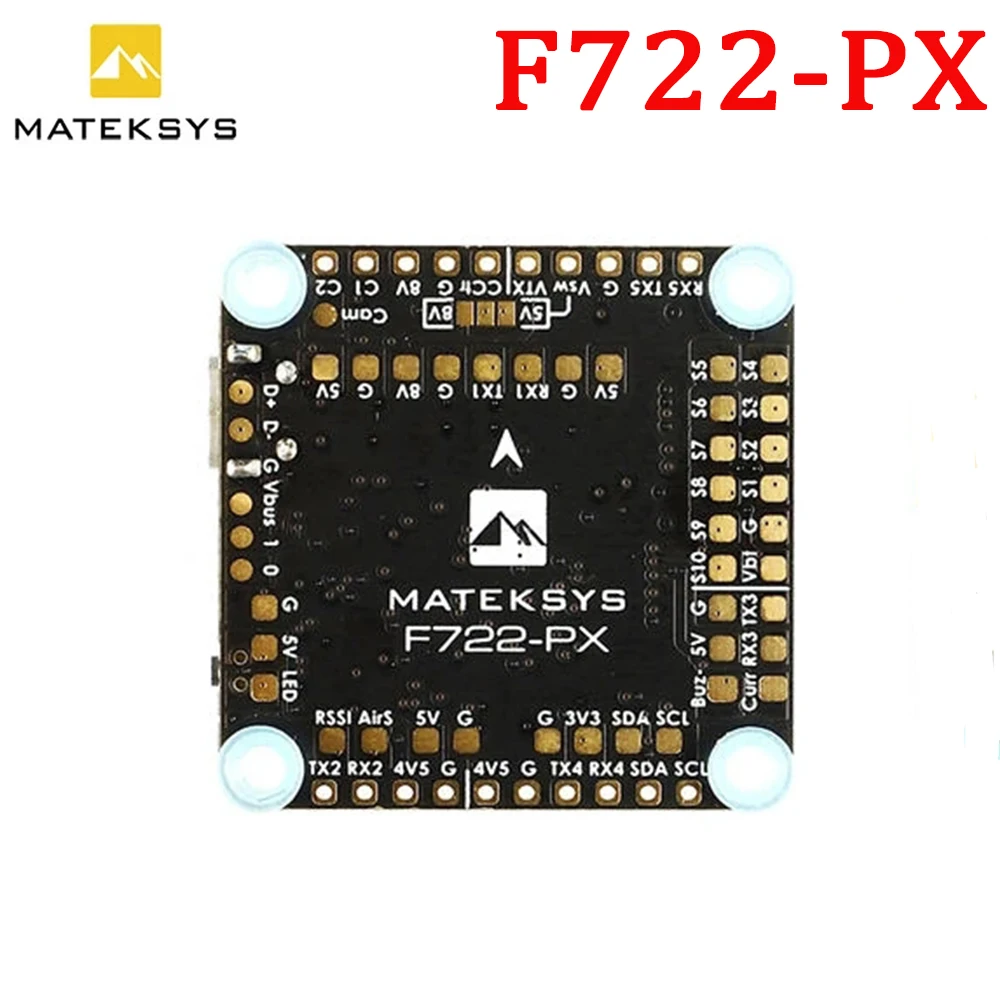 

New MATEK Systems F722-PX Flight Controller STM32F722 MPU6000 BMP280 Pixel OSD 32M Flash Blackbox for FPV Racing Drone Airplane