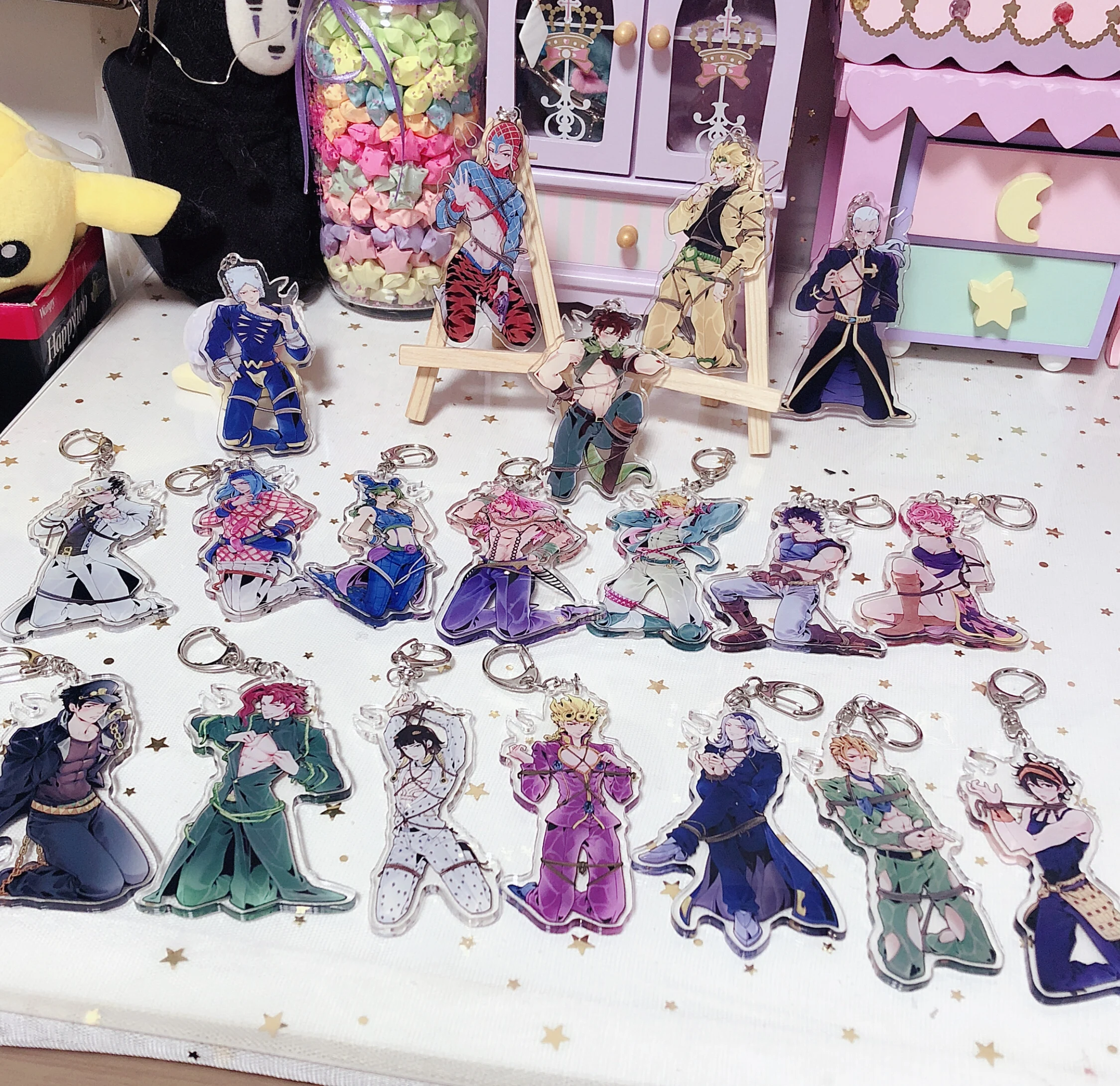 

Anime JoJos Bizarre Adventure Kakyoin Noriaki Kujo Jotaro Keychain Cosplay Acrylic Figure Keyring 10cm Kids Collection Toy