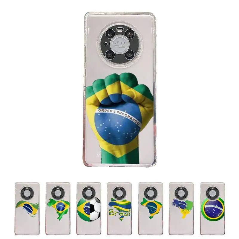 

Brazilian flag Phone Case Transparent For Huawei enjoy 20 10 9 8 7 S SE E C Z pro plus lite Soft TPU Clear Mobile bags