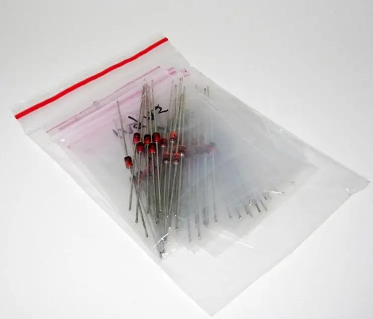 Комплект стабилитронных диодов 1 Вт, 14 значений * 10 шт. = 140 шт., 3,3 в-30 в, 1N4728A, 1N4732A, 1N4733A, 1N4735A, 1N4736A, 1N4738A, 1N4740A, 1N4742A, 1N4744A, 1N4745