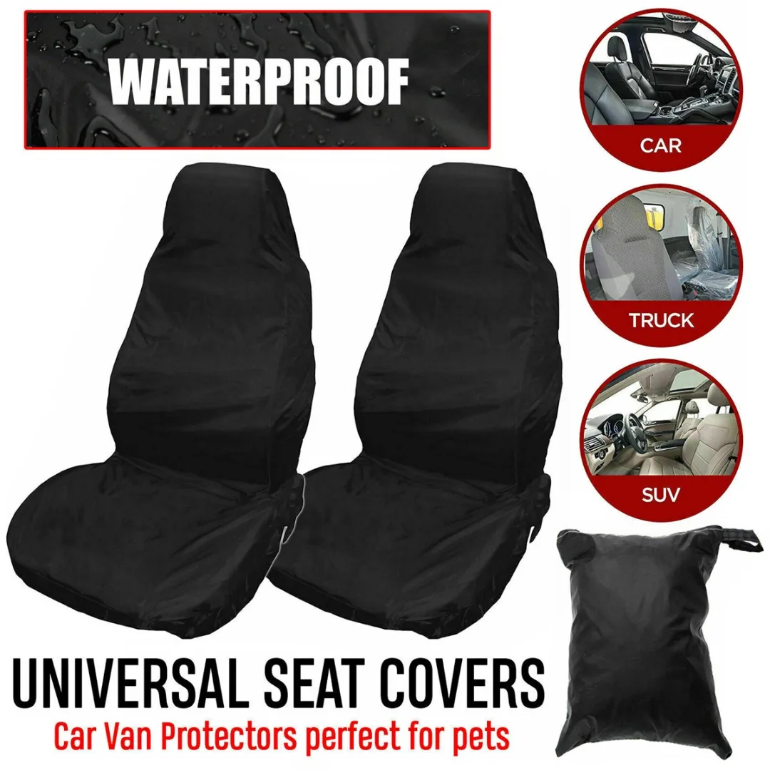 

2 шт., универсальные водонепроницаемые чехлы на передние сиденья автомобиля/фургона