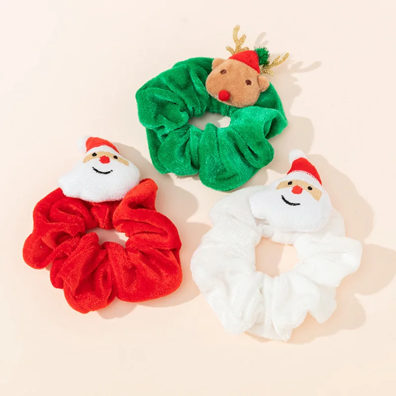 

Christmas Hair Scrunchies Elastic Hair Bands For Girls Christmas Ponytail Holders Christmas Velvet Women Hair Accessories