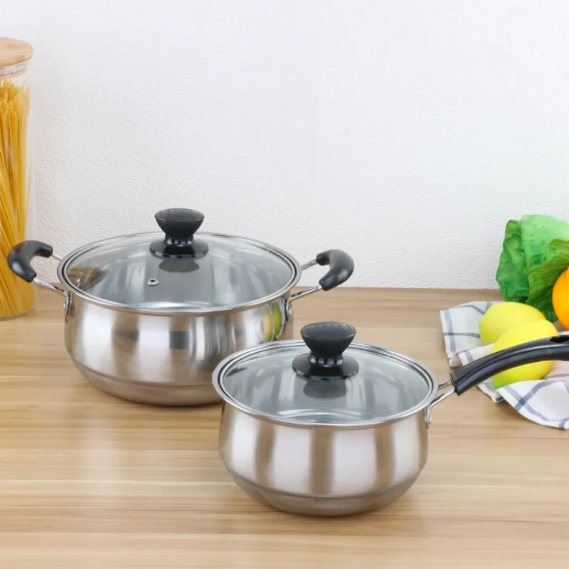 3 шт. антиобжигающие антипригарные наборы посуды бытовые кастрюли из нержавеющей