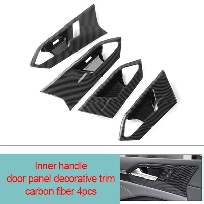 inner door handle Для фары для Volkswagen Jetta Sagitar углеродное волокно внутренняя ручка дверная панель декоративная отделка 4 шт - Цвет: inner door handle