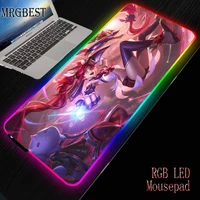 mrgbest league of legends large lock edge rgb led mouse pad non slip rubber laptop 25x3530 x 80 40x90cm for game player mat