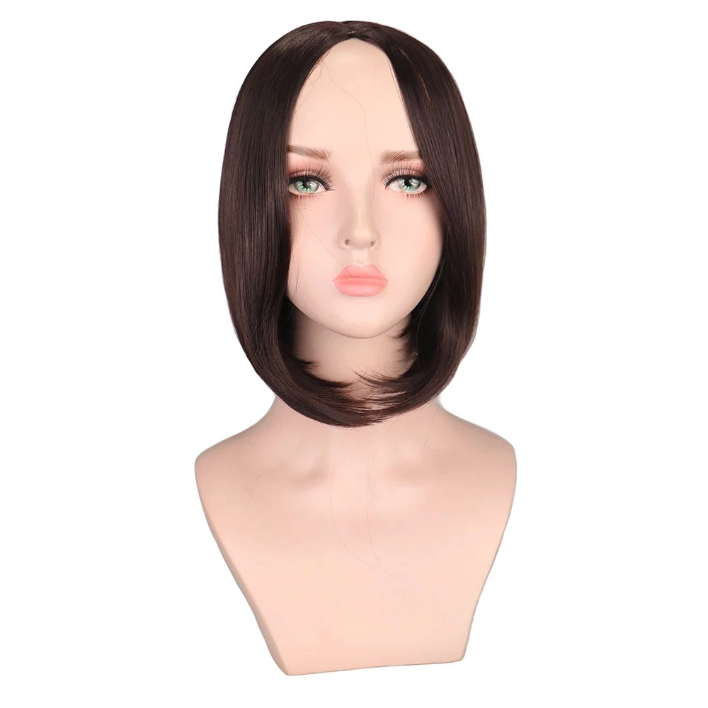 

Short Black Straight Bob Synthetic Wig for Women Natural Fashion Bob Wigs Heat Resistant Middle Part Hair