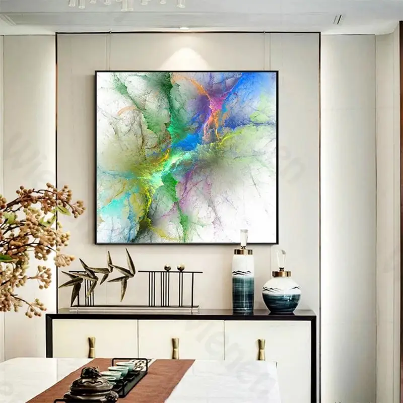 

Wall Picture Abstract Painting Colorful Flowing Clouds Canvas Print Modern HD Art Poster Square Mural For Living Room Decoration