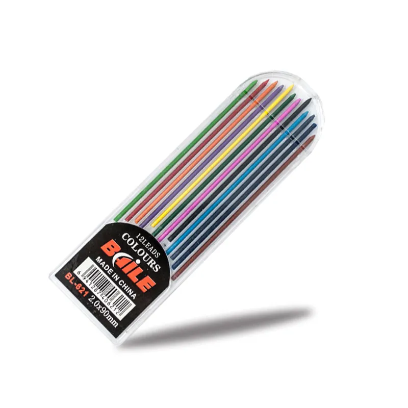 Профессиональный рисунок 12 цветов 2B 2 мм автоматический свинцовый сердечник