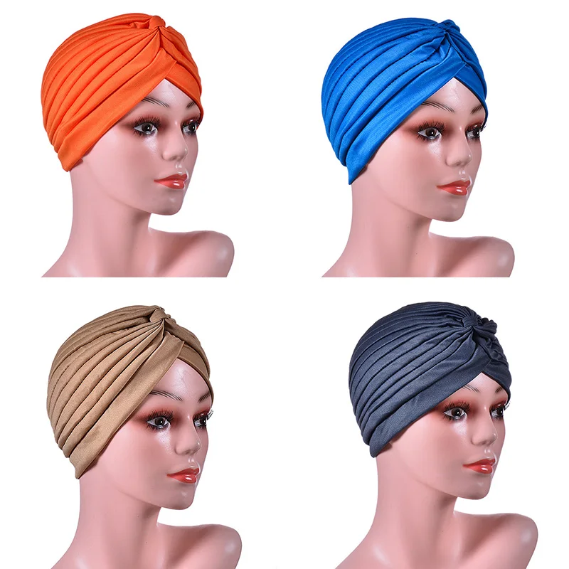 Stretch Fashion Headscarf Sleep Night Cap Beanie Bonnet Hair Loss Chemo Caps Islamic Hat