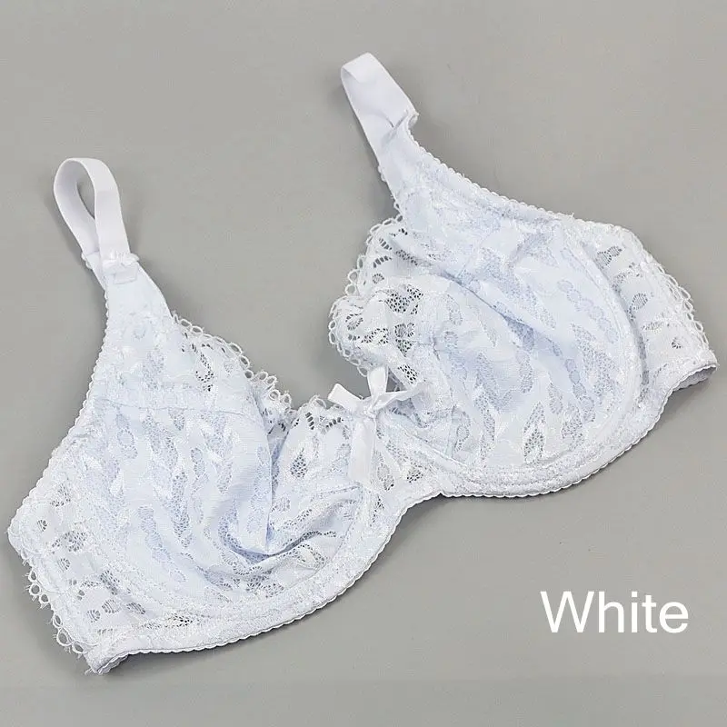 White PariFairy, женский кружевной бюстгальтер без косточек, цветочный бюстгальтер без косточек, сексуальное женское белье, прозрачные Бюстгальтеры на косточках размера плюс - Цвет: White