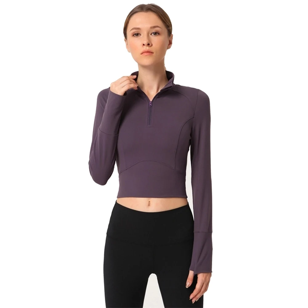 Одежда для спортзала и фитнеса женский укороченный топ облегающая футболка из