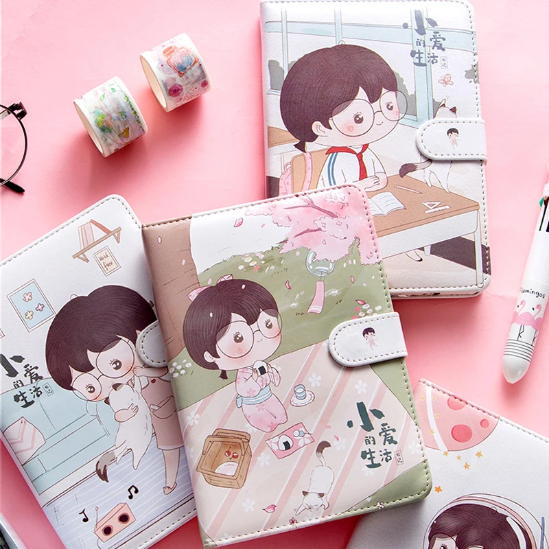 

Fruit Print Notebook Planner Magnetic Buckle PU NoteBook Yearly Agenda Color Illustration Daily Plan Kawaii Stationery