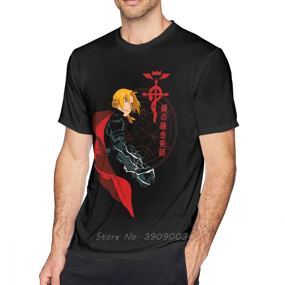 

Full Metal Alchemist T Shirt Alchemist T-Shirt Print Fun t Shirt Male Men Cotton Tshirt Hip Hop Tees Harajuku Streetwear