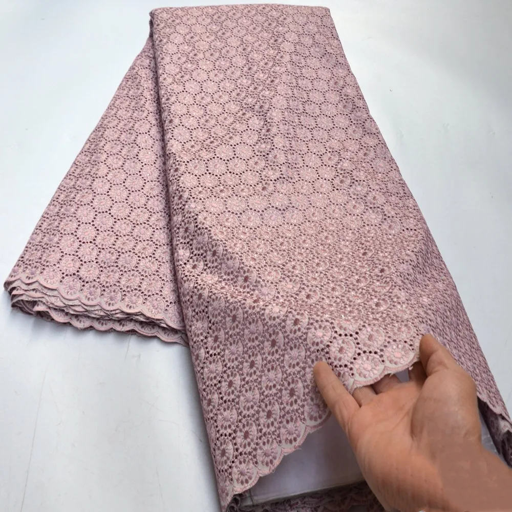 

Unique New 100% Cotton African Polish Laces Fabric 2021 High Quality Lace French Swiss Voile Embroidery Lace Fabric 5Yards