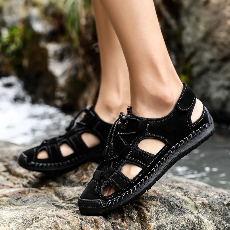 Новинка модные летние повседневные сандалии мужские удобные нескользящие из