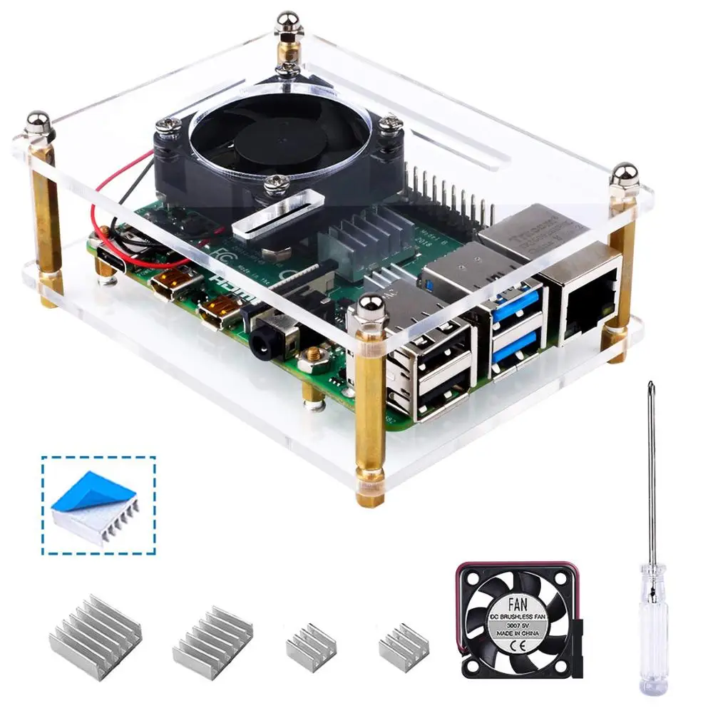 Чехол для Raspberry Pi 4 B чехол с вентилятором радиаторы совместимые Model pi 3 +/ 3B|controller