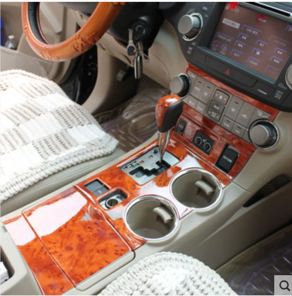 

for 09/10/11/12/13 14 old Toyota Highlander mahogany interior modification gear shift central control sequins