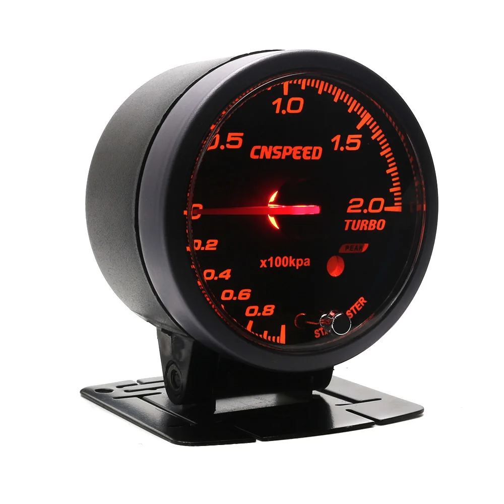 CNSPEED 60 мм автоматический турбо boost gauge-1-2Bar Янтарная/белая подсветка с пиковой функцией автомобильный турбо boost meter