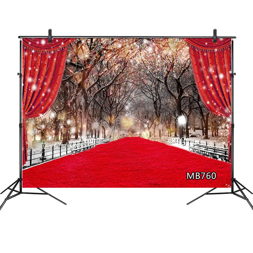 

Зимний снег сцена занавес длинный красный фон ковер фотография фэнтези свадебные фоны фотобудка для фотосессии Фотостудия