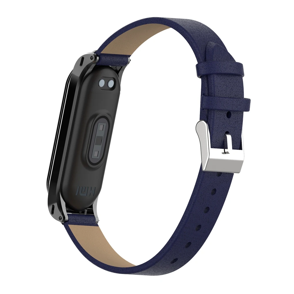 Кожаный ремешок для mi band 4, умный браслет, металлический чехол, PU ремешок для часов, для Xiaomi mi, ремешок, 3 замены, аксессуары для женщин и мужчин