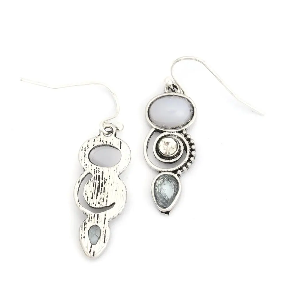 

Vintage Rotating Water Droplets Pear Shape Dangle Hook Earrings For Women Blue Rhinestone Wedding Party Ethnic Jewelry Gifts