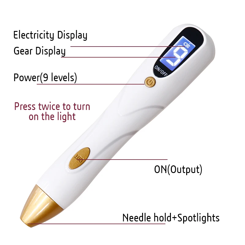 Лазерная плазменная ручка с ЖК дисплеем для удаления веснушек родинок машинка