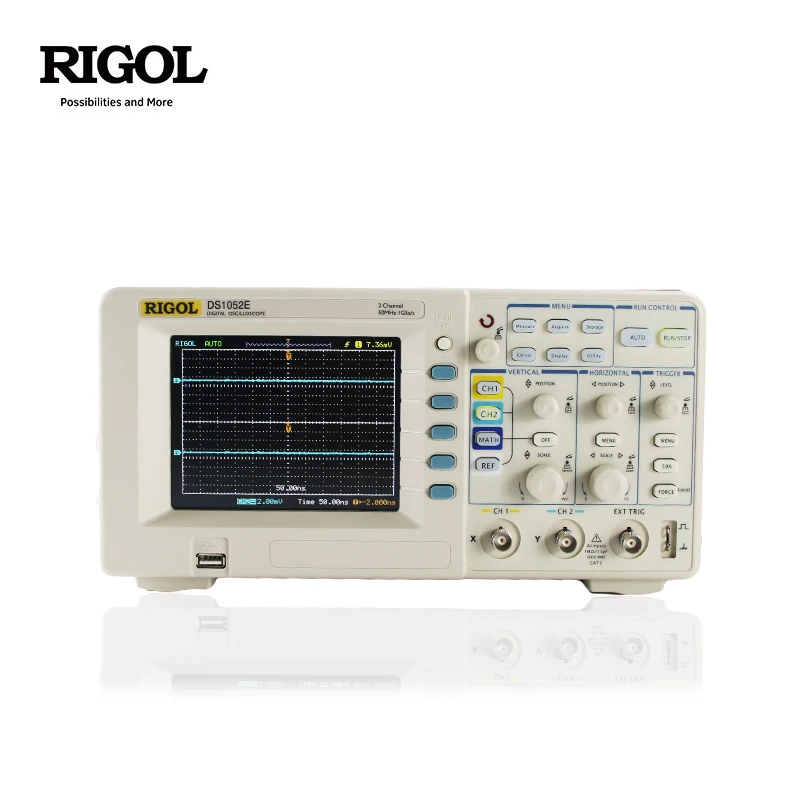 Цифровой осциллограф RIGOL DS1052E 50 МГц 2 аналоговых канала 1GSa/s память 1 м 5 6 дюйма TFT