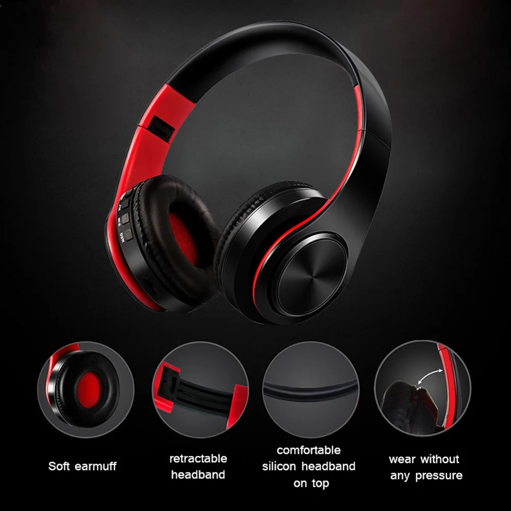 Складные накладные Hi Fi стерео Bluetooth 5 0 беспроводные наушники для музыки
