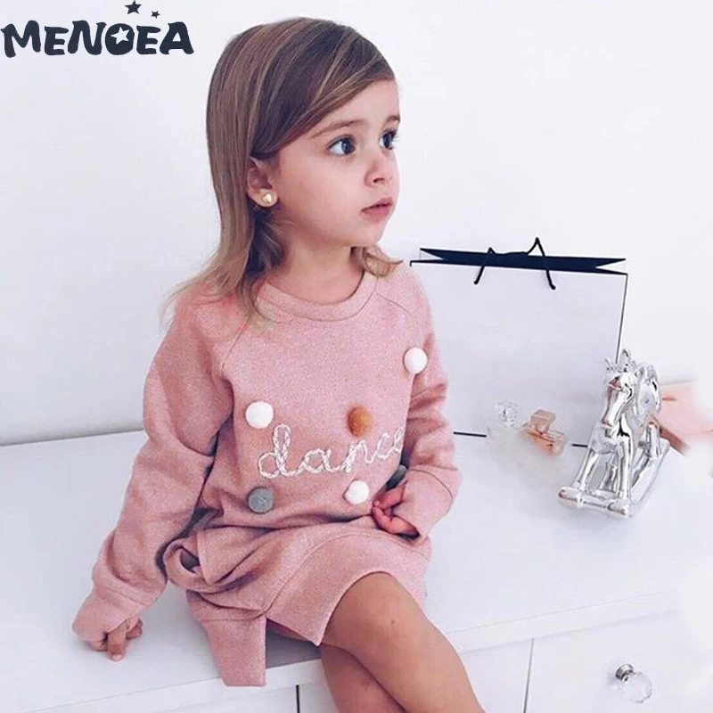 Menoea Girls Dresses Cute Spring Autumn Kids Long Sleeve Animal Print Girl Party Princess for 2-7Y Children Clothes | Детская одежда и