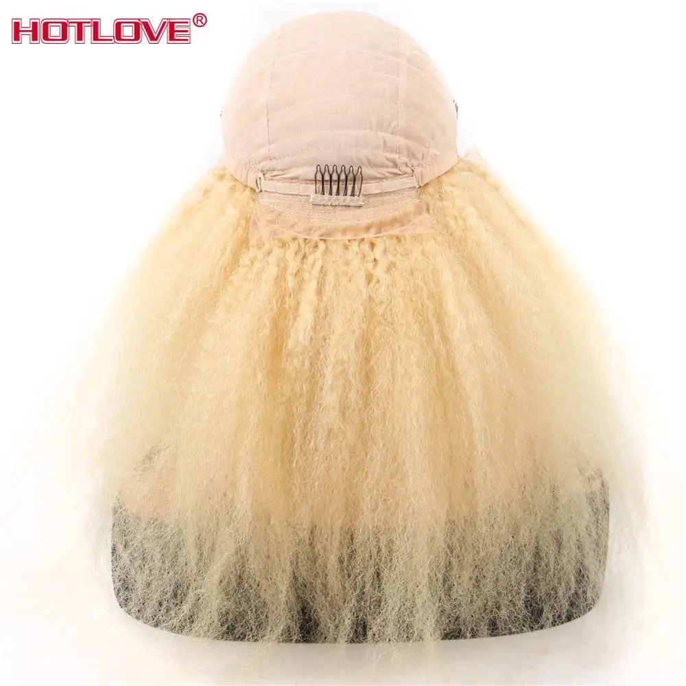

613 Blonde Kinky Straight Hair Lace Front Human Hair Wigs For Women Wigs 13x4 Lace Front Wig Brazilian Hair Wigs Remy 150%