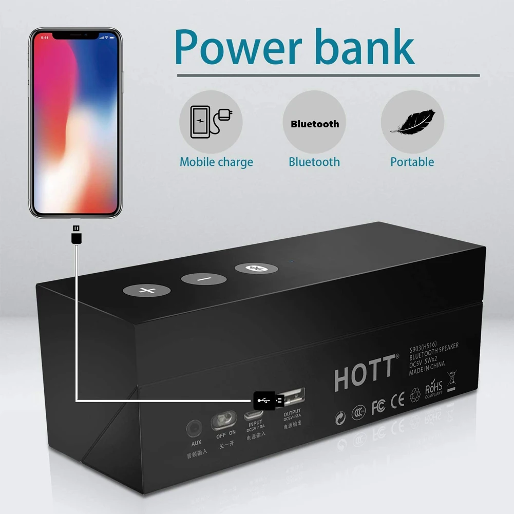 

Portable Bluetooth-compatible 5.0 Speaker Sound Audio Mobile Phone Mini Subwoofer Support Sound FM Radio with HiFi Bass Stereo