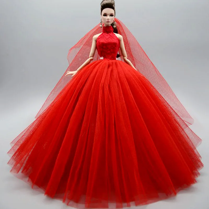 

Fashion High Neck 1/6 BJD Wedding Dresses for Barbie Doll Clothes Outfits Princess Party Gown Dancing Vestidoes Accessories Toy