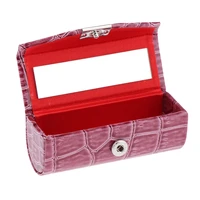 elegant design soft leather lipstick case holder bag with flocking liner