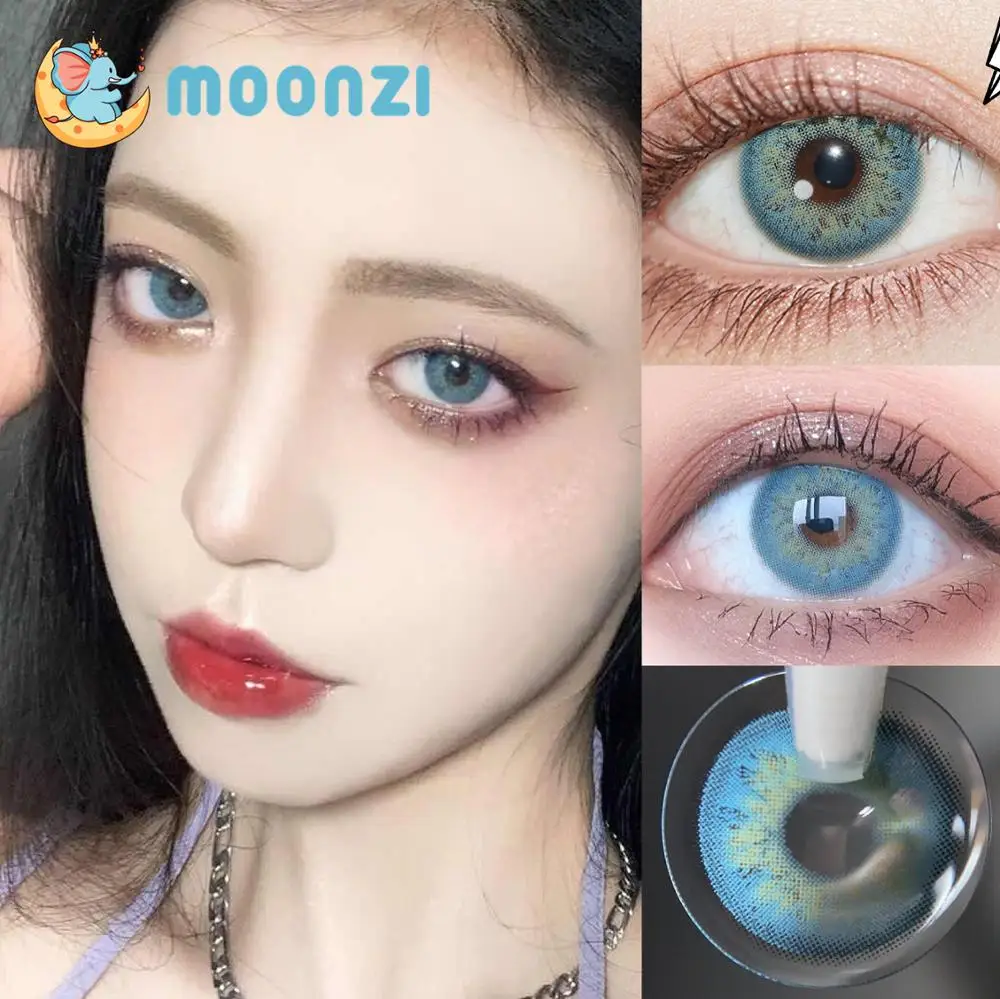 

MOONZI, русская девушка, синий цвет, фотоэлемент, маленькие красивые контактные линзы для глаз, Новый макияж, Ежегодный уровень близорукости