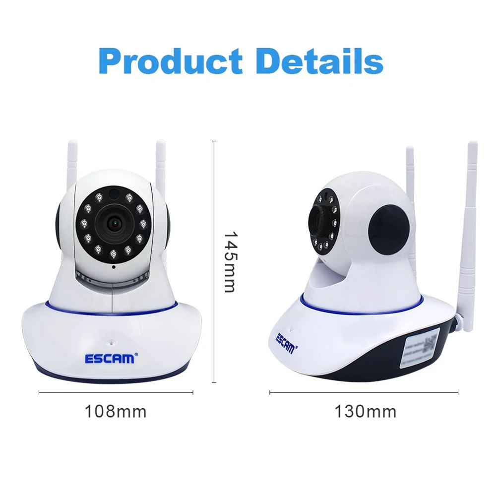 ESCAM G01 IP камера с дистанционным просмотром движения обнаружения инфракрасного
