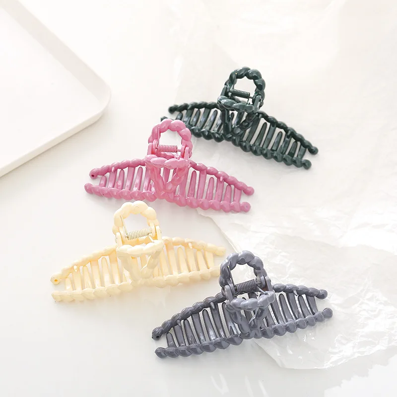 

New Ponytail Clip Large Size Hair Clamps Crab Candy Color Hair Clip Simple Cross Hairpins Geometric Barrettes Glossy Hair Claws