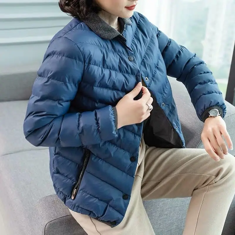 2023 Women Solid Parkas Female Thick Winter Zipper Pockets Warm Elegant Coat Jacket Ladies Casual Padded Parka Cotton Coats H878