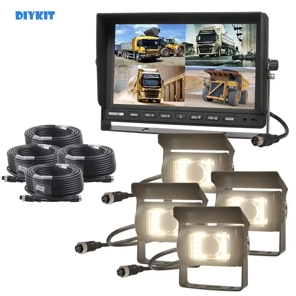 

DIYKIT 10 "автомобильный монитор заднего вида Водонепроницаемая светодиодсветодиодный камера ночного видения, резервная Автомобильная камера...