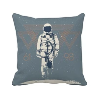 universe and alien spaceman throw pillow square cover