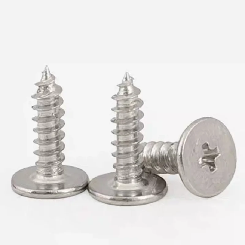 Винты с крестообразным шлицем с плоской головкой и большим плоским острым хвостом CA, размеры 200/80/40 штук: M2, M2.5, M3, M4, M5.