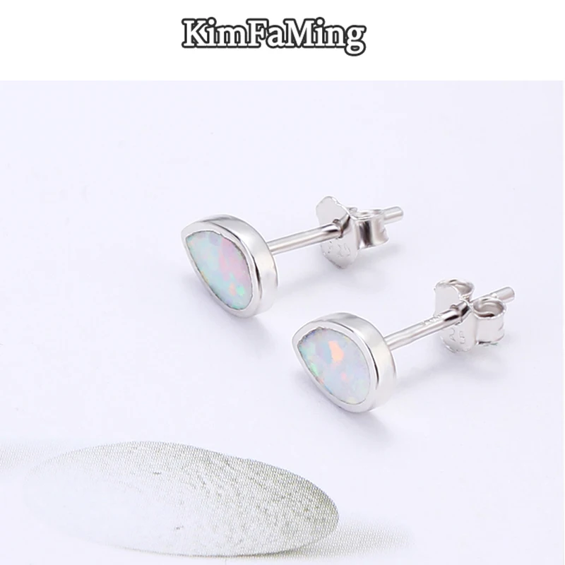 Small Cute Pear Cut Opal Earrings for Girls Simple Design Real Silver 925 Jewelry Studs Sporty /Casual/Daily OPE023 | Украшения и