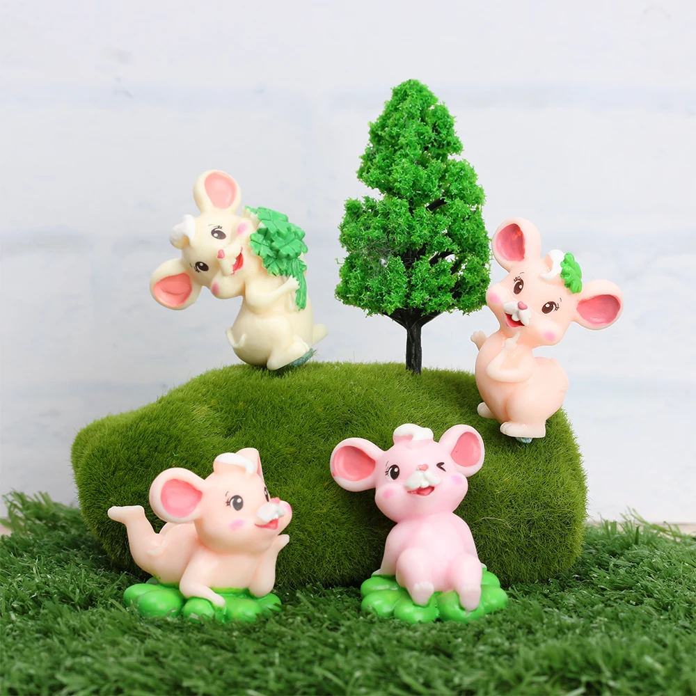 Мультфильм Розовая мышь Фея Сад миниатюрные Kawaii микро Пейзаж украшения для