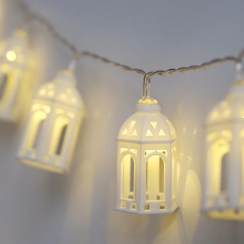 Простой в форме домика светодиодный свет струны милый мини дом комната