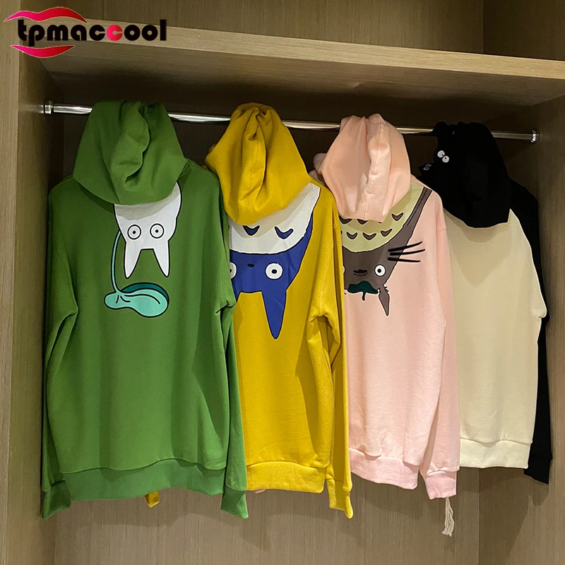 

High End 1:1 Fashion Branded Sweatshirt Women 2021 Fall Cartoon letter logoed Embroidery Hooded anime hoodie cotton sweatshirts