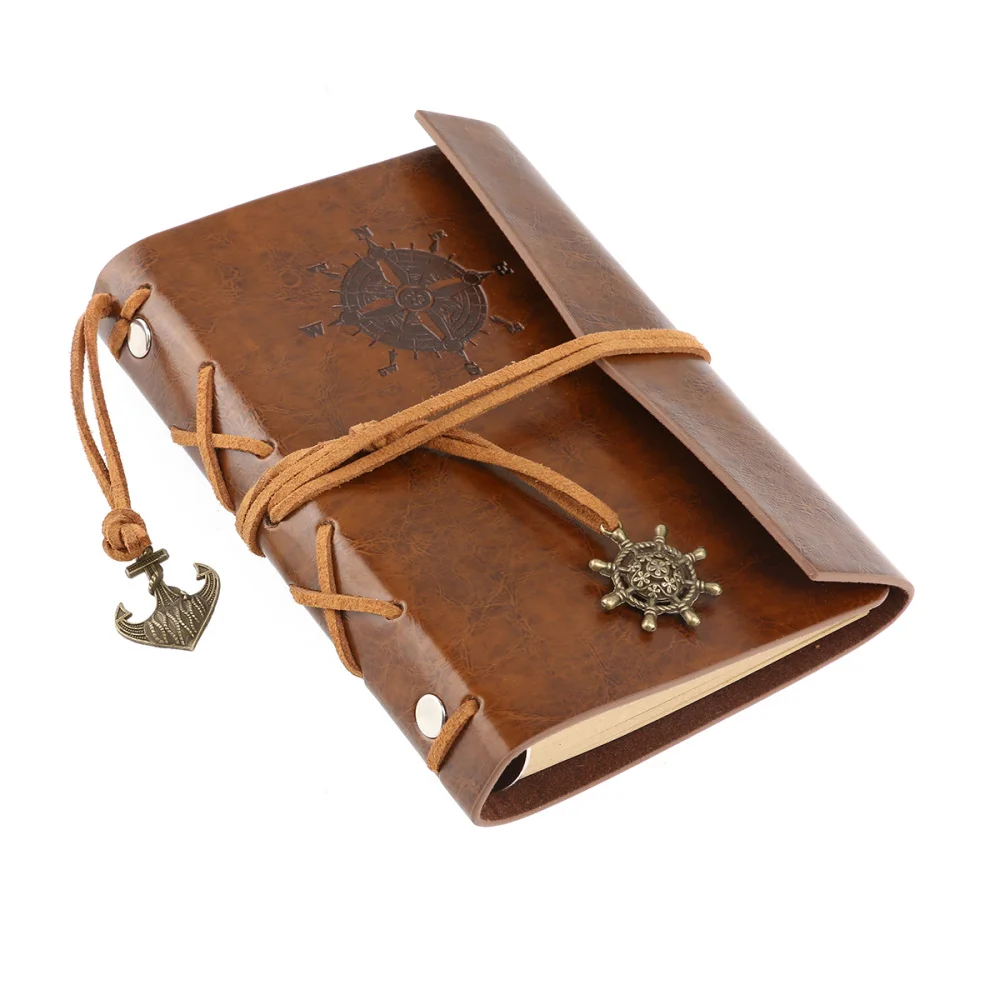 

LEORX Vintage PU Cover Loose-leaf String Notebook Notepad Travel Journal Diary Jotter (Brown)