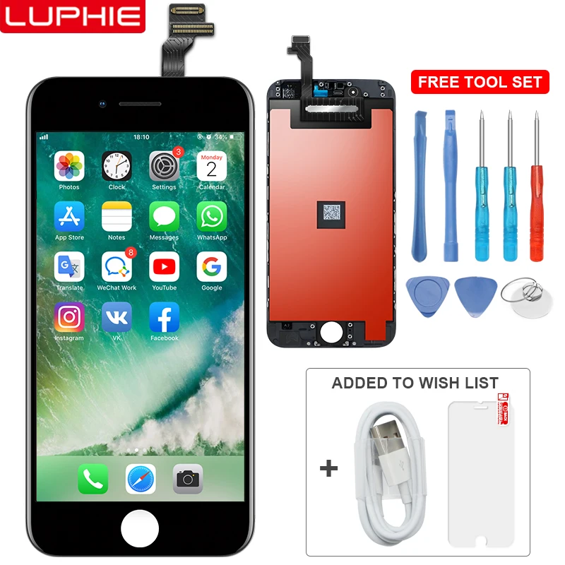 LUPHIE AAA + Pantalla для iPhone 6 6S Plus ЖК-дисплей сенсорный экран дигитайзер рамка Полная