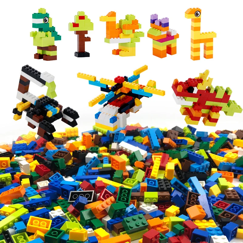 

Bulk Small Building Blocks 500pcs Bricks Classic Sets Educational Diy Toys For Children Plate Figures Assemble Build Game Gift